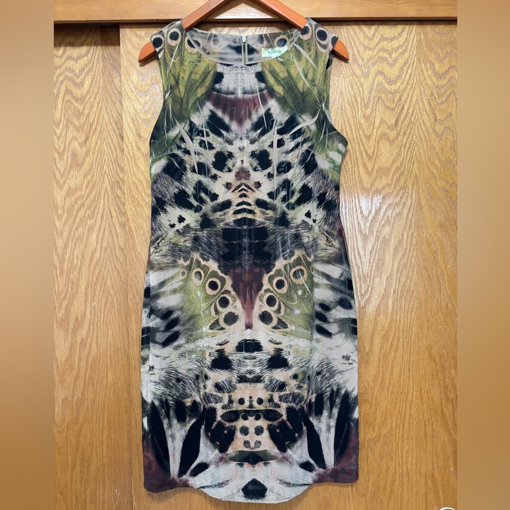 Dress Barn Wild Print Sleeveless Dress Size 10.